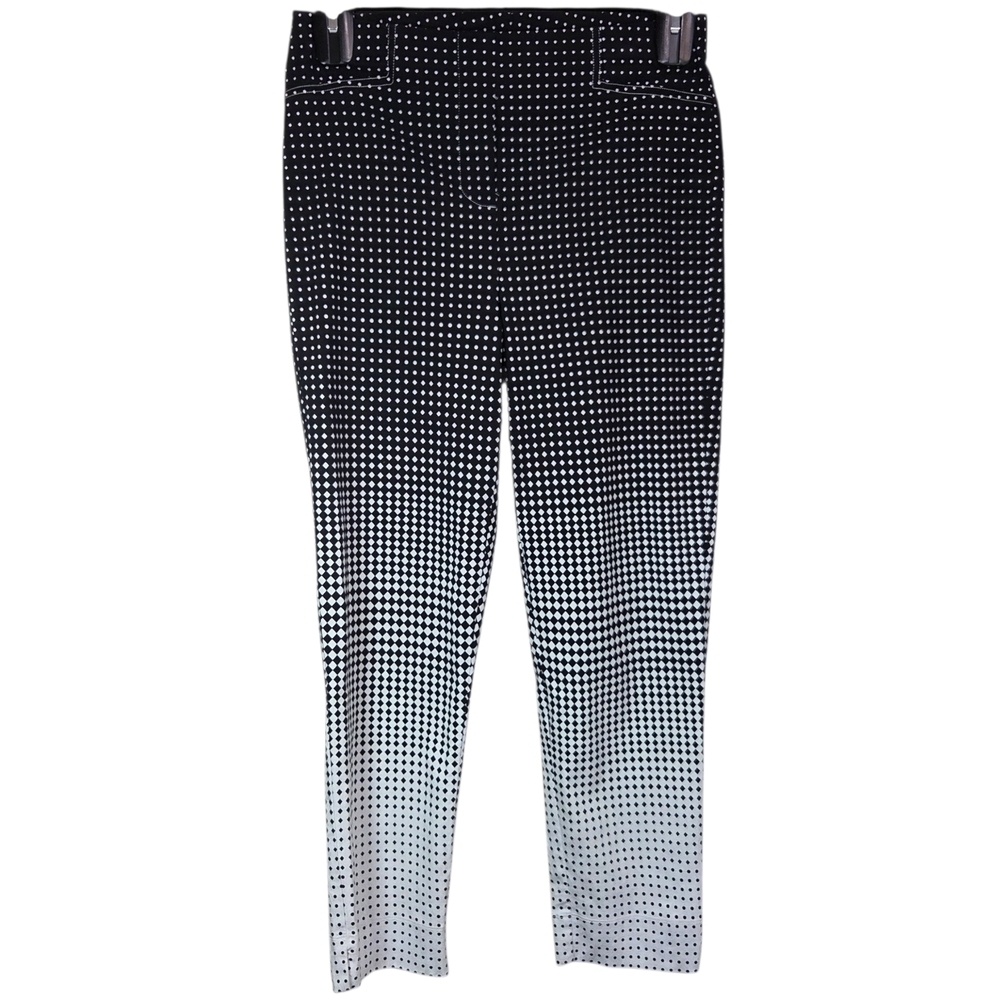 Joseph Ribkoff Black and White Checked Cropped Pants Size Small